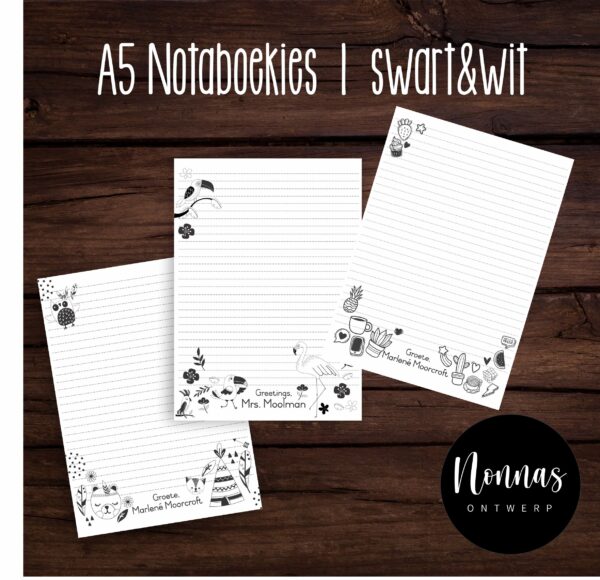 ABB001 - A5 Swart en Wit